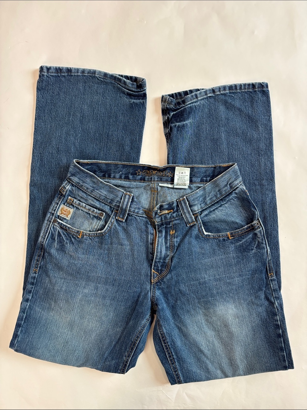 Cinch Carter Denim Jeans in Medium Blue with Contrast Stitching - Picture 2 of 15